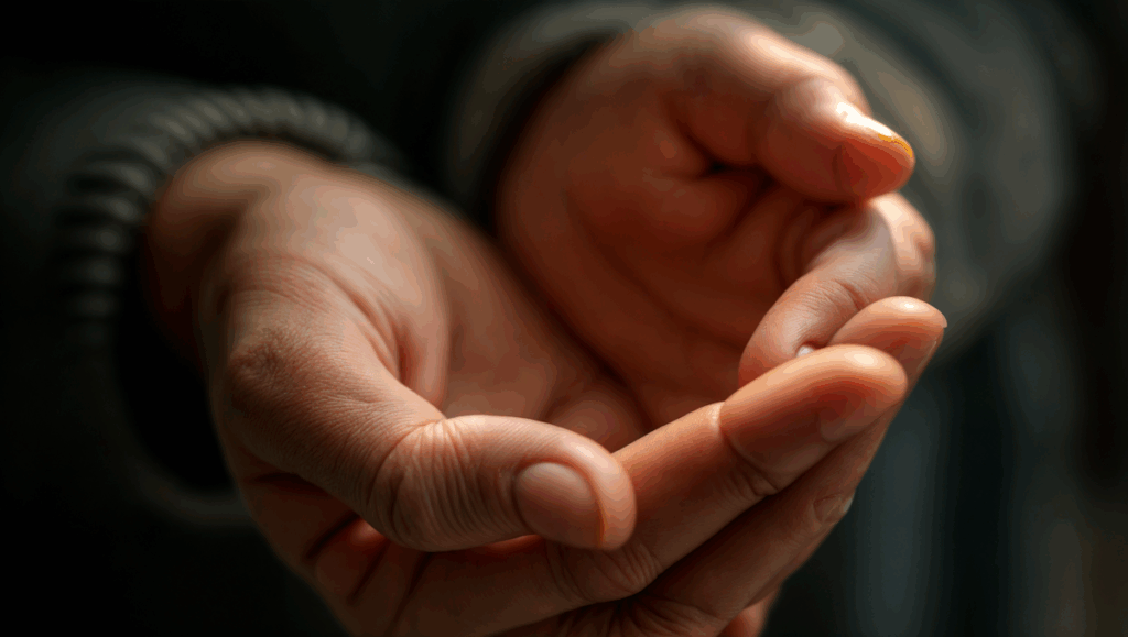 An image showing a person's hands cupped together as if holding something, which can be used to represent the concept of how to help someone with OCD.